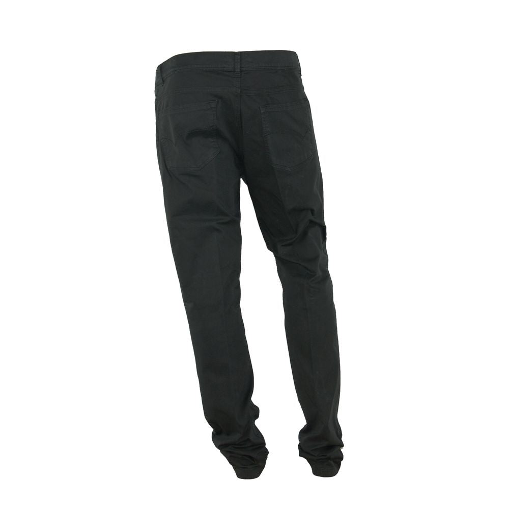 Made in Italy Elegant Summer Black Cotton Trousers by Made in Italy