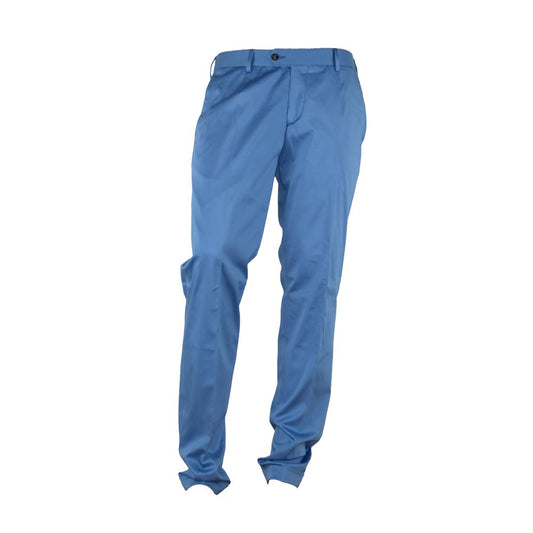 Made in Italy Light Blue Cotton Men Trouser by Made in Italy