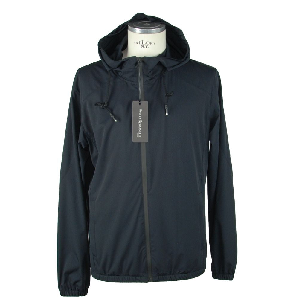 Veste à capuche élégante et zippée Emilio Romanelli en noir