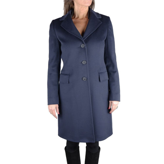 Manteau en laine bleue pour femme fabriqué en Italie