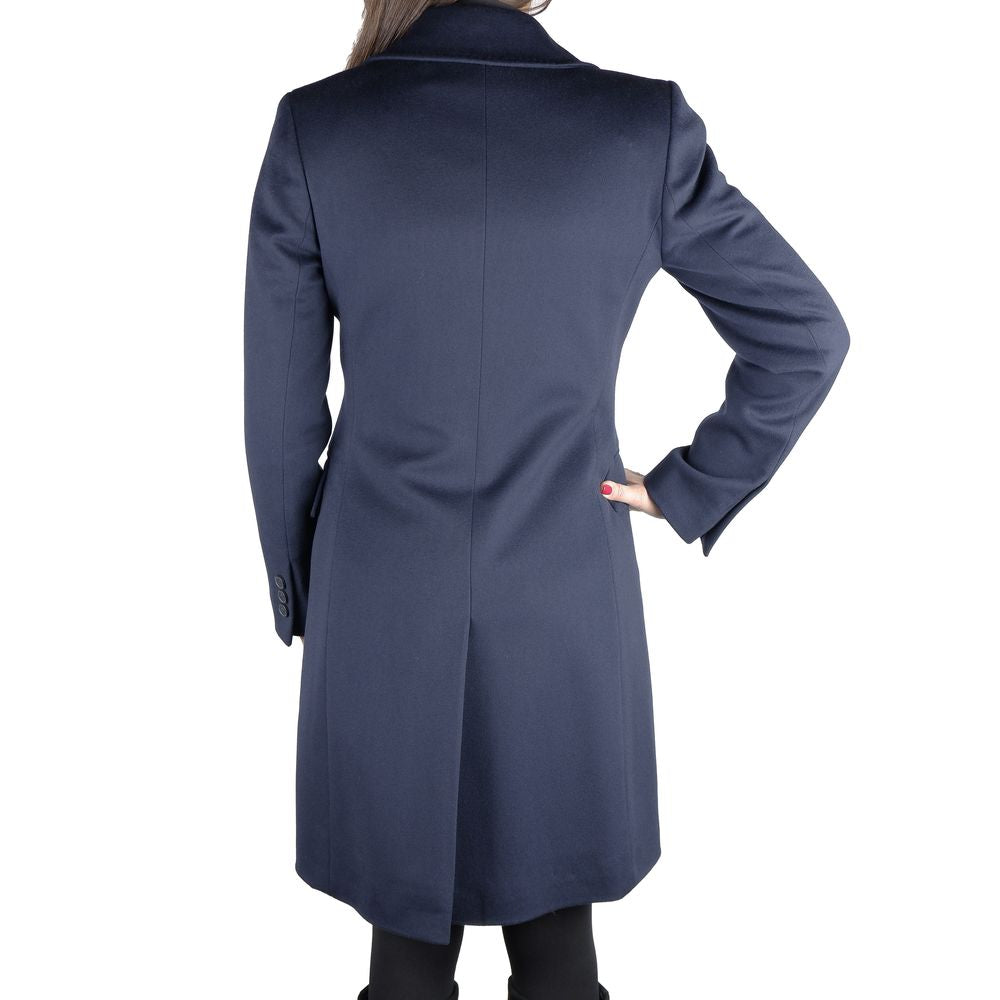 Manteau en laine bleue pour femme fabriqué en Italie