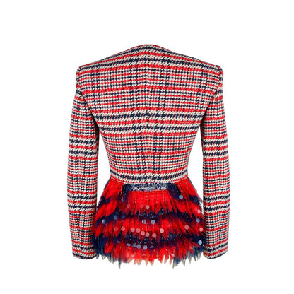 Elisabetta Franchi Blazer femme en coton rouge