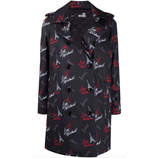 Manteau en polyester noir Love Moschino pour femme
