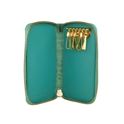 Porte-clés Cavalli Class en cuir de veau bleu clair pour femme