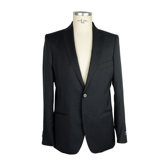 Costume homme en laine noire fabriqué en Italie