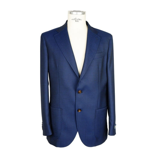 Emilio Romanelli Blazer Homme En Laine Bleu
