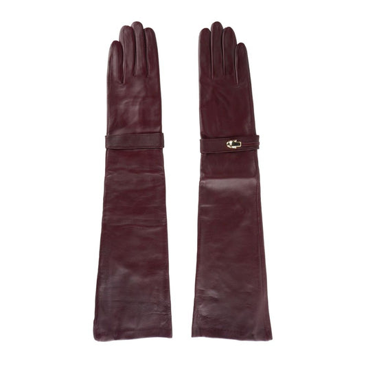 Gants Cavalli Class en cuir d'agneau rouge pour femme