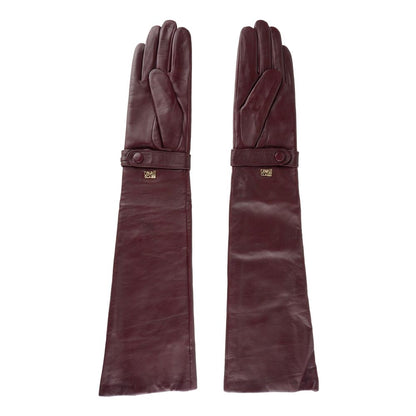 Gants Cavalli Class en cuir d'agneau rouge pour femme