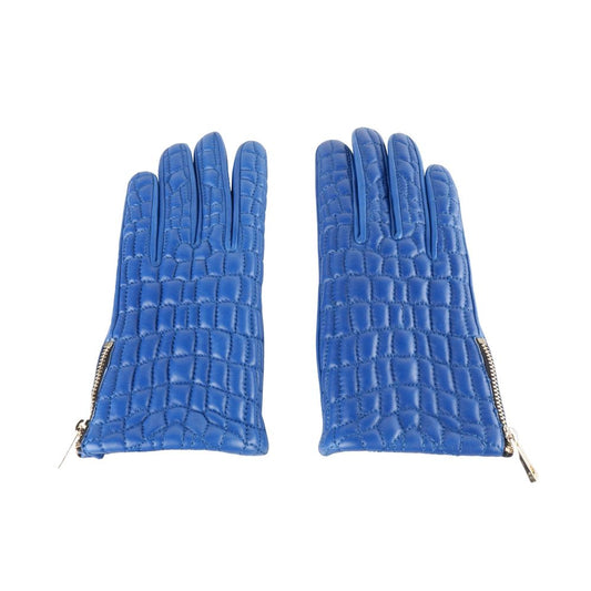 Gants Cavalli Class en cuir d'agneau bleu pour femme