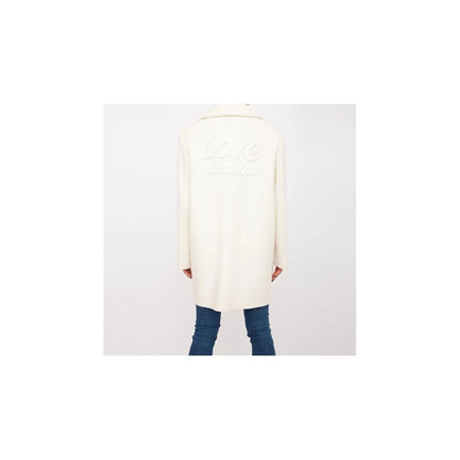 Manteau long élégant et blanc Love Moschino Chic Winter Elegance
