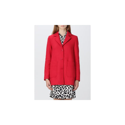 Veste chic en laine mélangée rose Love Moschino