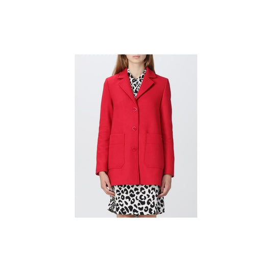 Veste chic en laine mélangée rose Love Moschino
