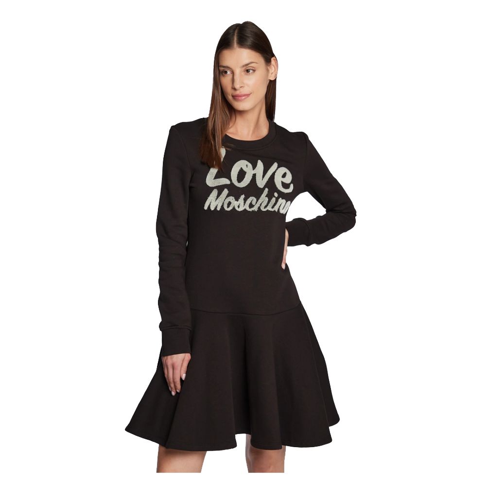 Love Moschino Chic Embossed Logo Cotton Blend Dress by Love Moschino