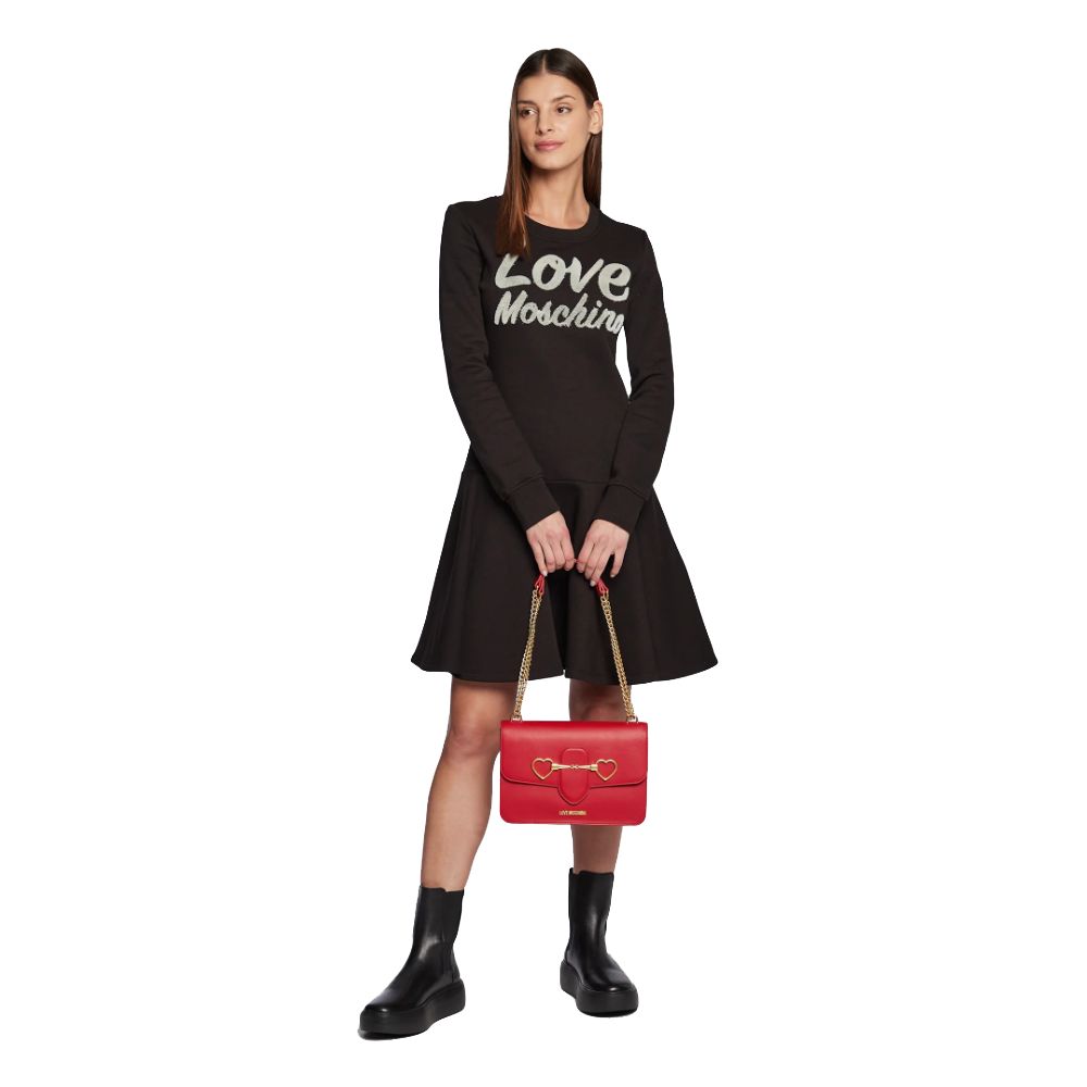 Love Moschino Chic Embossed Logo Cotton Blend Dress by Love Moschino