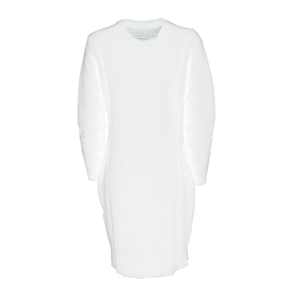 Love Moschino Chic Heart Pattern Knit Dress in White by Love Moschino