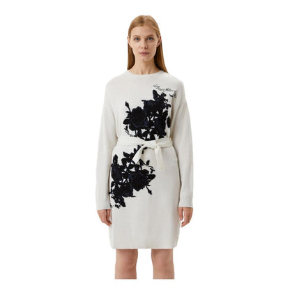 Love Moschino Elegant Embroidered Wool Blend Long Dress by Love Moschino