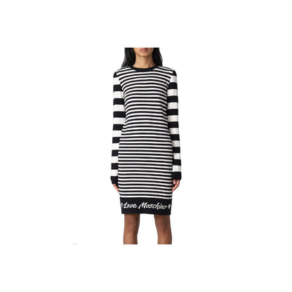 Love Moschino Elegant Striped Knit Dress with Long Sleeves by Love Moschino
