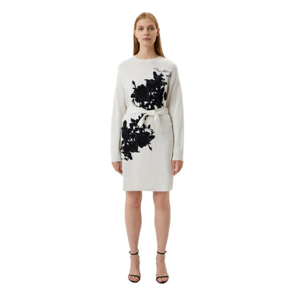 Love Moschino Elegant Embroidered Wool Blend Long Dress by Love Moschino