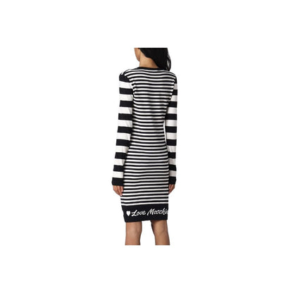 Love Moschino Elegant Striped Knit Dress with Long Sleeves by Love Moschino