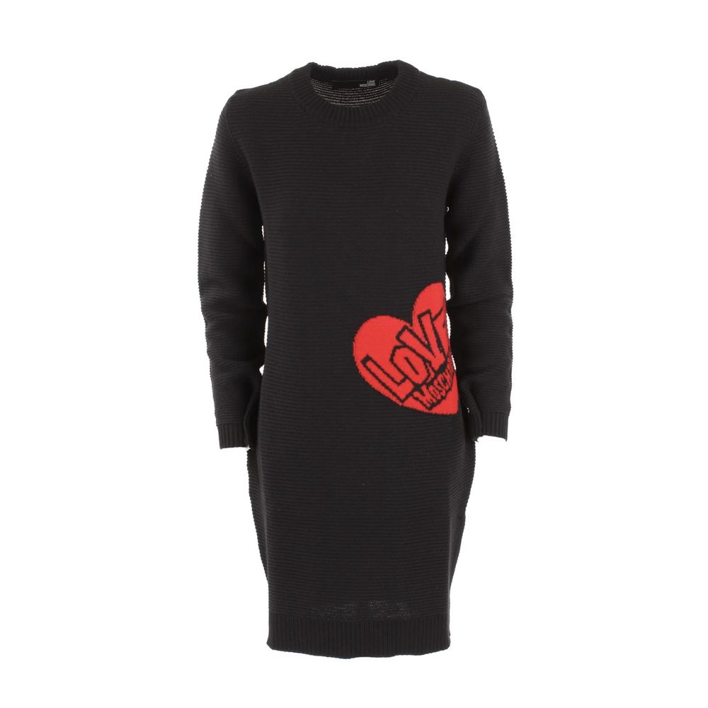Love Moschino Chic Heart Pattern Knit Wool-Blend Dress by Love Moschino