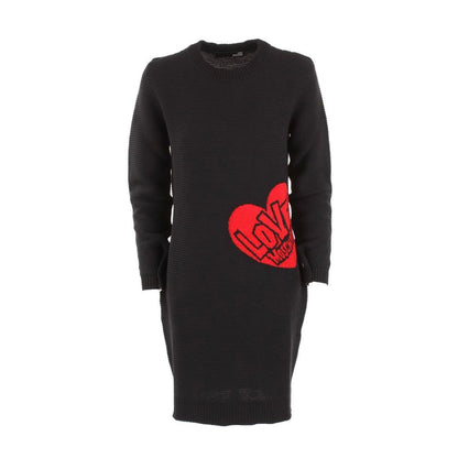 Love Moschino Chic Heart Pattern Knit Wool-Blend Dress by Love Moschino