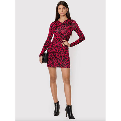 Love Moschino Chic Leopard Texture Dress in Pink and Black by Love Moschino