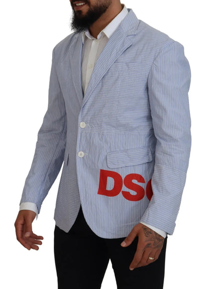 Blazer formel à simple boutonnage et rayures bleues Dsquared²