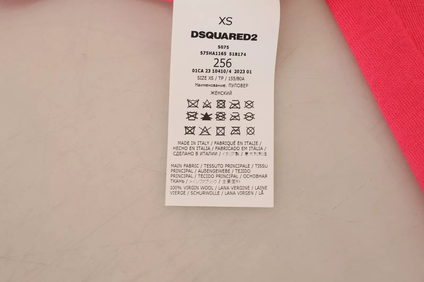 Dsquared² Pink Solid Long Sleeve Turtle Neck Casual Sweater by Dsquared²