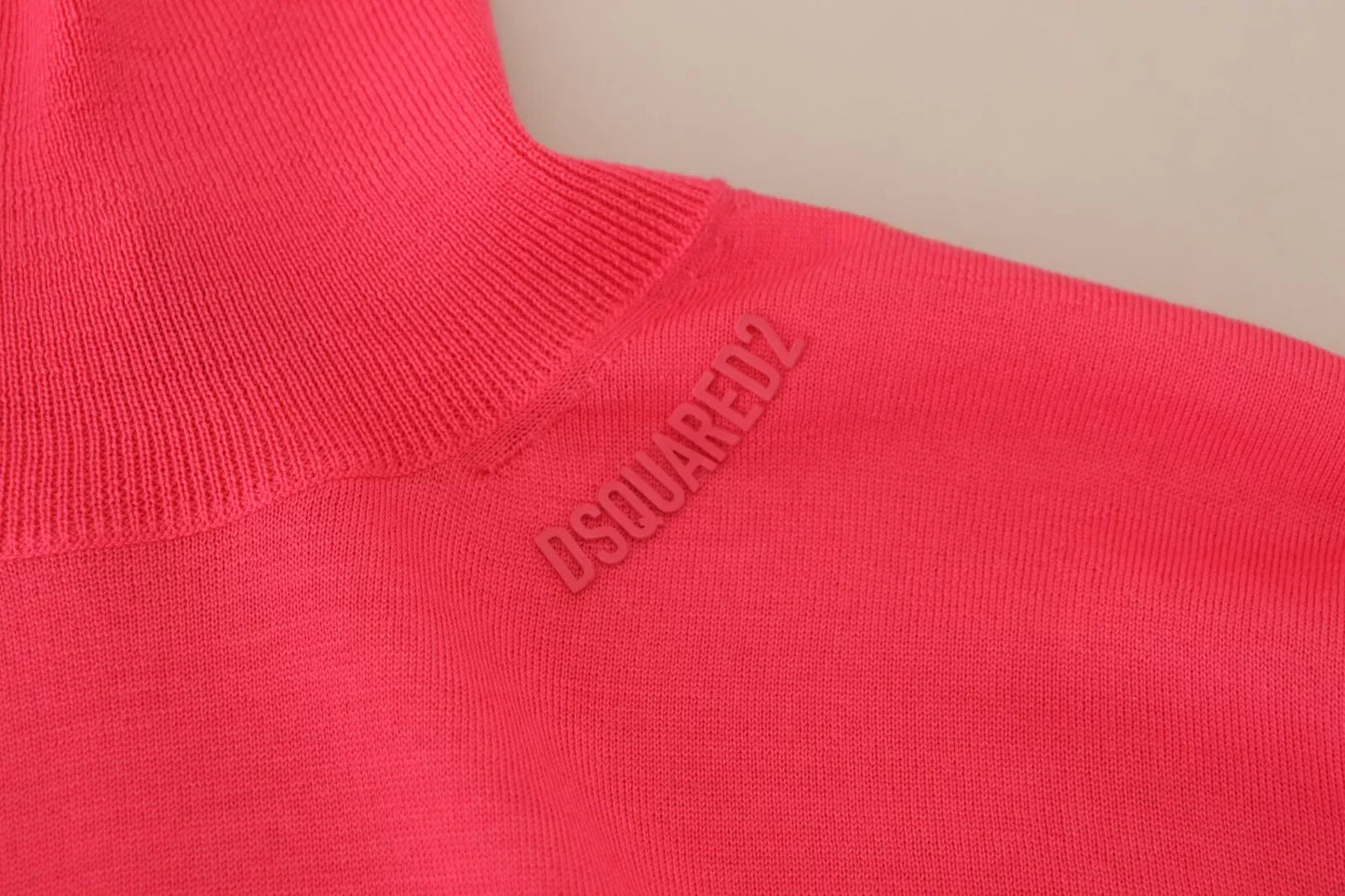 Dsquared² Pink Solid Long Sleeve Turtle Neck Casual Sweater by Dsquared²