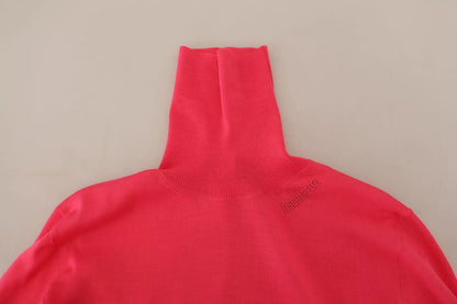 Dsquared² Pink Solid Long Sleeve Turtle Neck Casual Sweater by Dsquared²