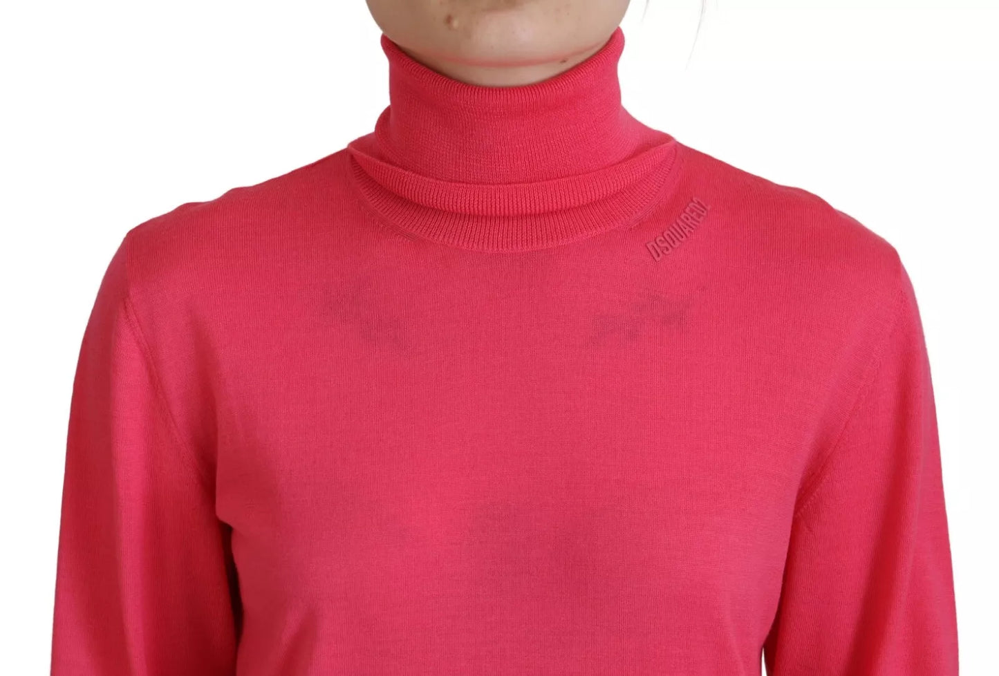 Dsquared² Pink Solid Long Sleeve Turtle Neck Casual Sweater by Dsquared²