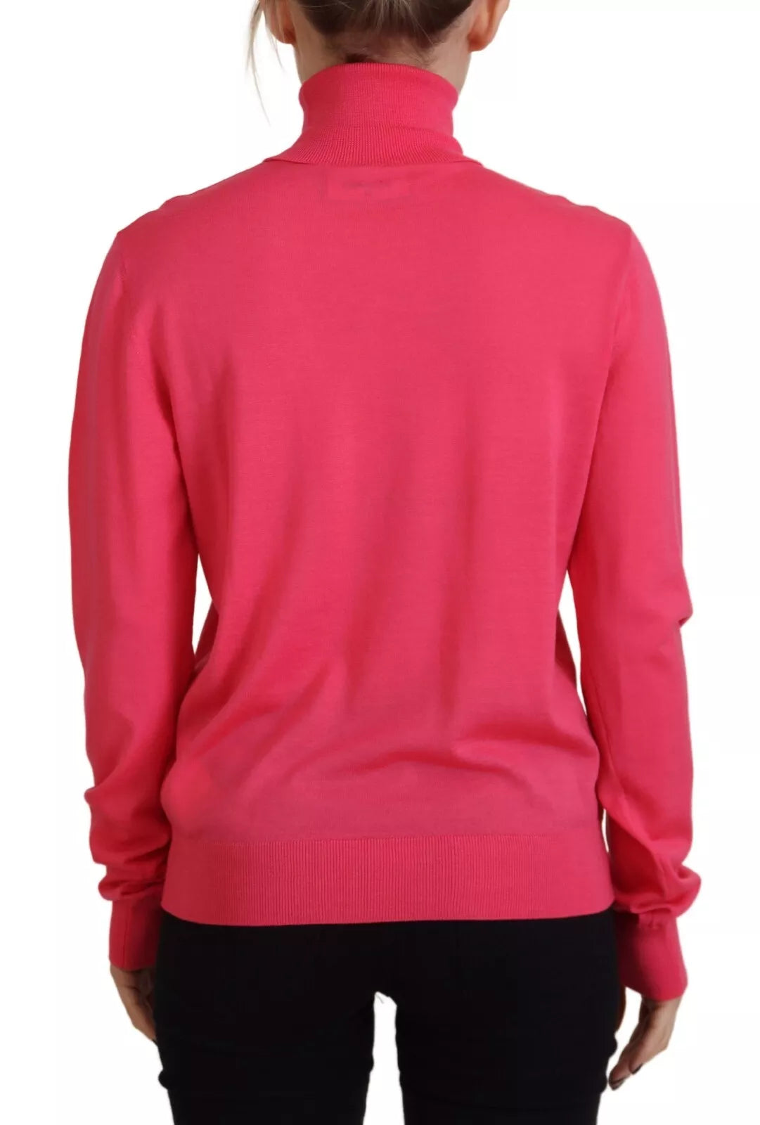 Dsquared² Pink Solid Long Sleeve Turtle Neck Casual Sweater by Dsquared²