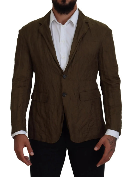 Veste blazer verte à simple boutonnage pour homme Dsquared²