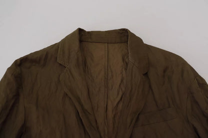 Veste blazer verte à simple boutonnage pour homme Dsquared²