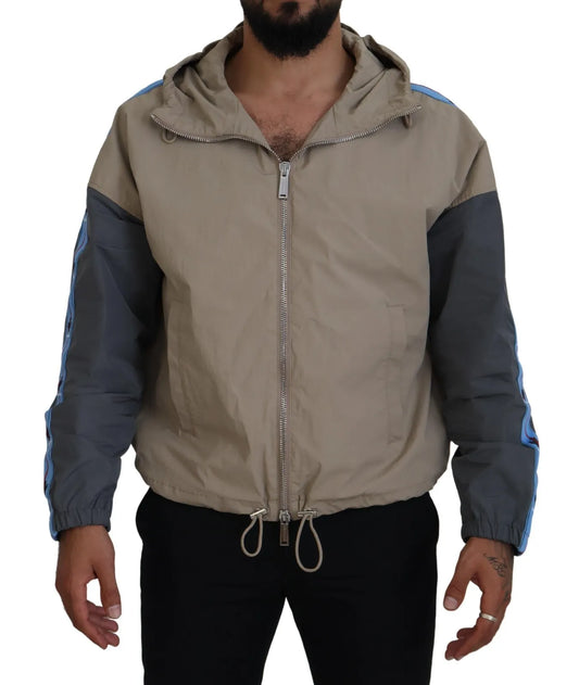 Veste à capuche zippée Dsquared² marron et grise