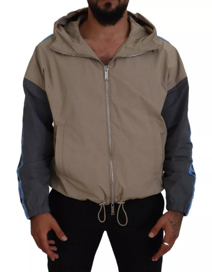 Veste à capuche zippée Dsquared² marron et grise