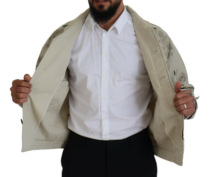 Veste en jean décontractée Dsquared² Off White Black Splash Print