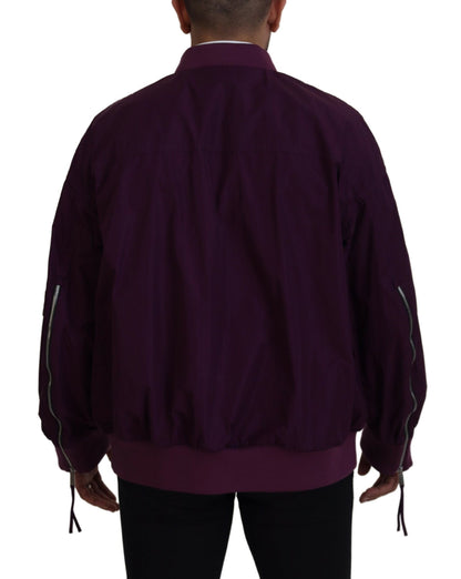 Blouson aviateur entièrement zippé en polyester violet Dsquared²