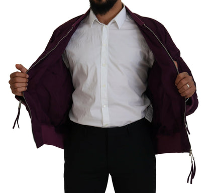 Blouson aviateur entièrement zippé en polyester violet Dsquared²