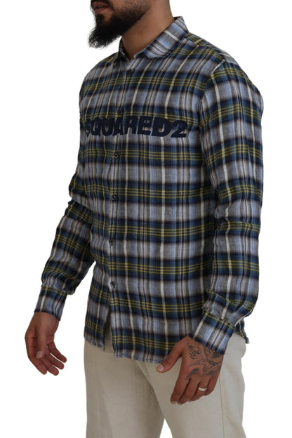 Dsquared² Multicolor Checkered Casual Men Long Sleeves Shirt by Dsquared²