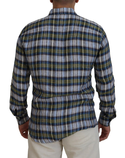 Dsquared² Multicolor Checkered Casual Men Long Sleeves Shirt by Dsquared²