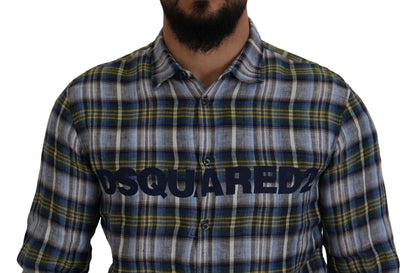 Dsquared² Multicolor Checkered Casual Men Long Sleeves Shirt by Dsquared²