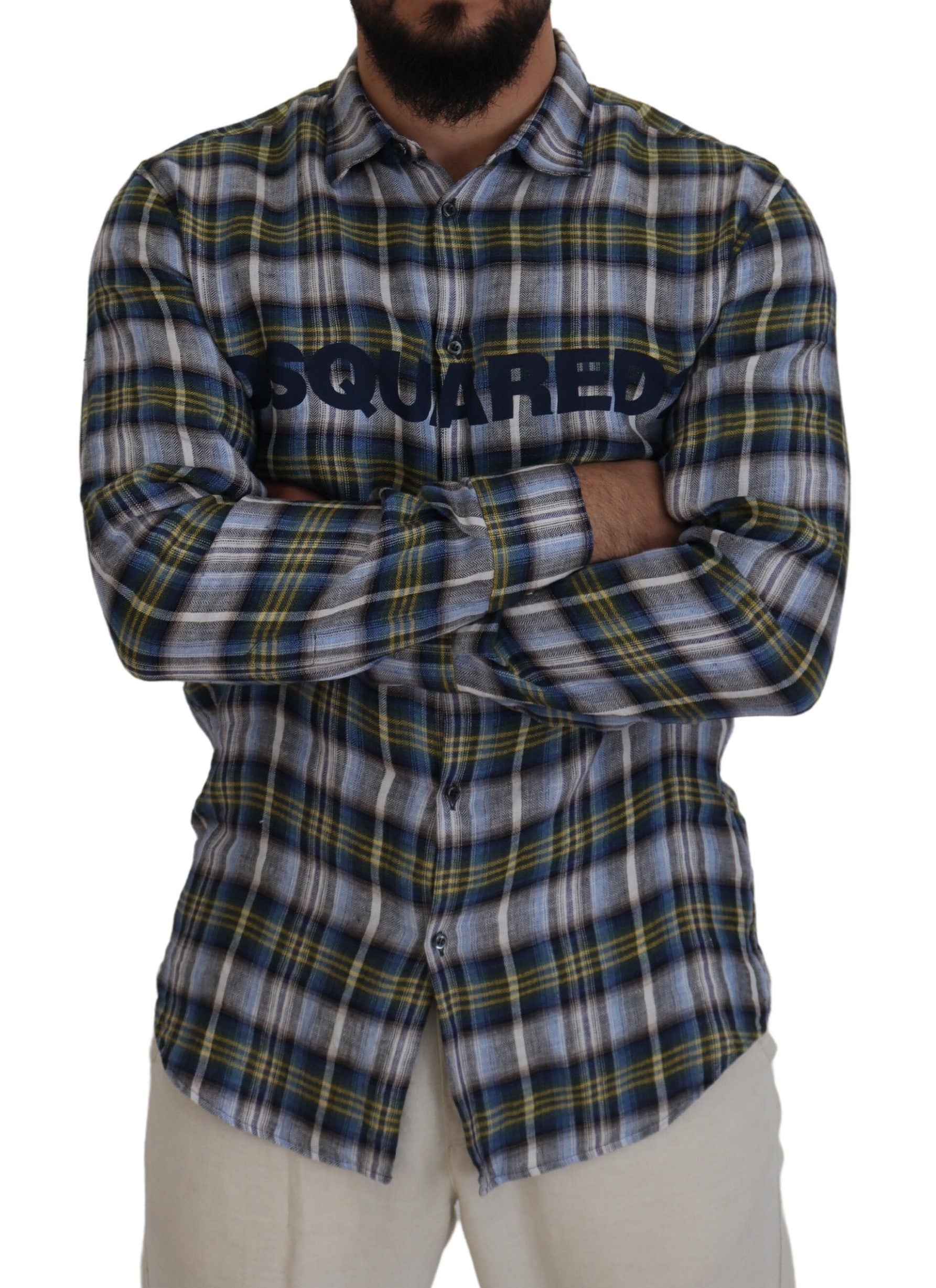 Dsquared² Multicolor Checkered Casual Men Long Sleeves Shirt by Dsquared²