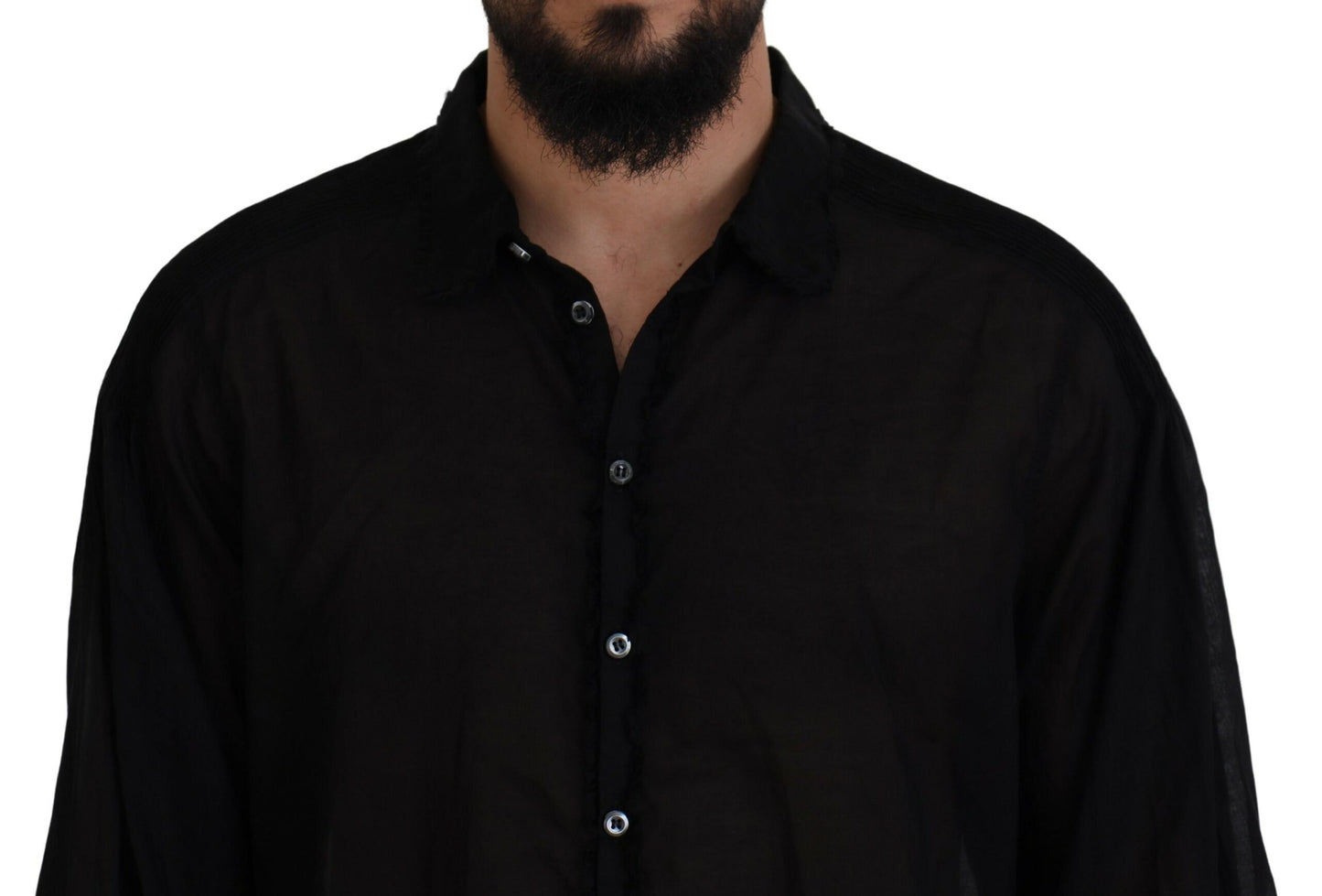 Dsquared² Black Cotton Collared Long Sleeves Formal Shirt by Dsquared²