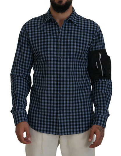 Dsquared² Multicolor Black Arm Plaid Men Long Sleeves Shirt by Dsquared²
