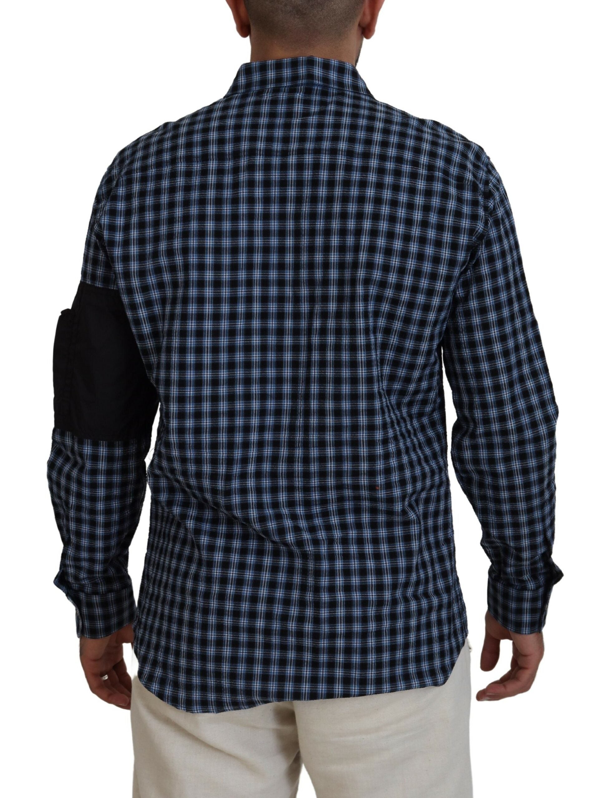 Dsquared² Multicolor Black Arm Plaid Men Long Sleeves Shirt by Dsquared²