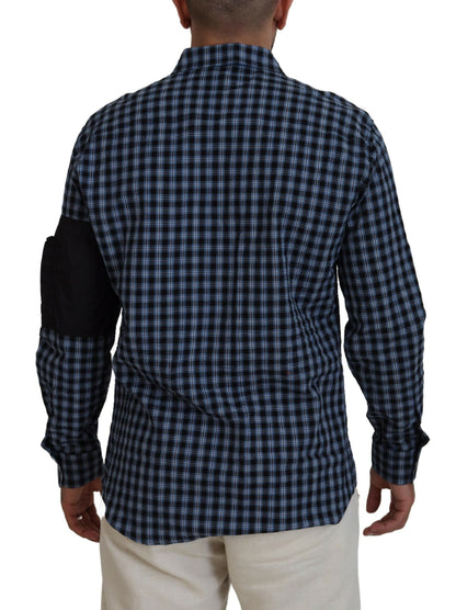 Dsquared² Multicolor Black Arm Plaid Men Long Sleeves Shirt by Dsquared²