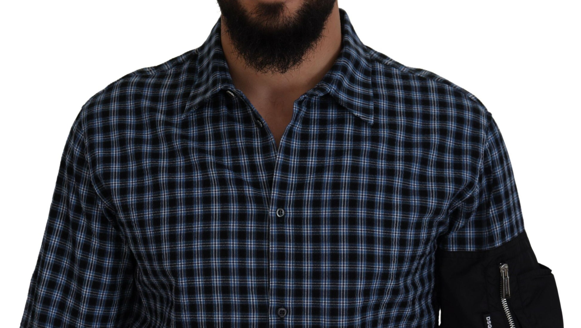 Dsquared² Multicolor Black Arm Plaid Men Long Sleeves Shirt by Dsquared²