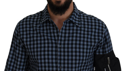 Dsquared² Multicolor Black Arm Plaid Men Long Sleeves Shirt by Dsquared²