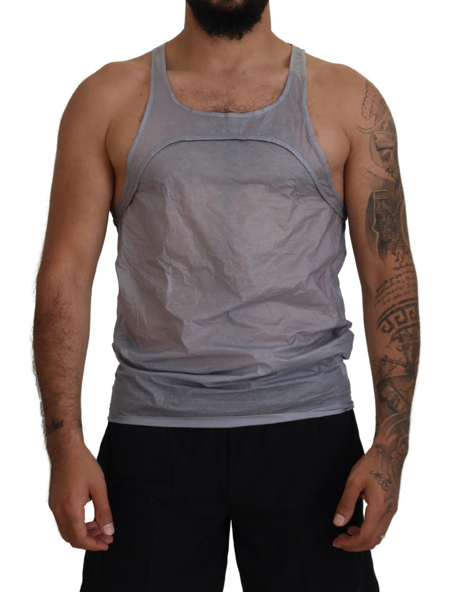 Dsquared² Light Gray Cotton Sleeveless Tank Men Top T-shirt by Dsquared²